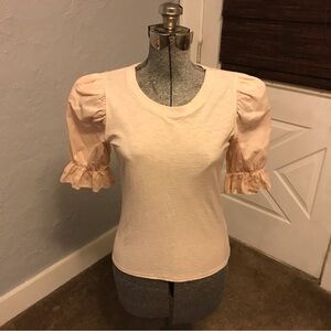 Nation LTD Big Gathered Tee. In Pink